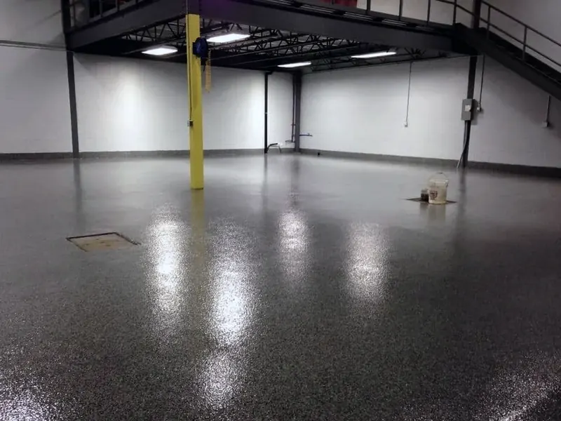 Example finished shop floor, commercial flake